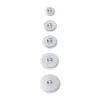 Silver metal digital logo, round button, five-piece set, 32, 36, 40, double-hole, single-hole, pure white background Item Picture